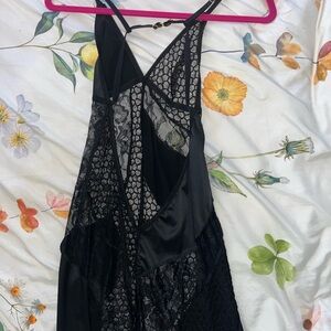 Elegant Black Asymmetrical Lace Dress